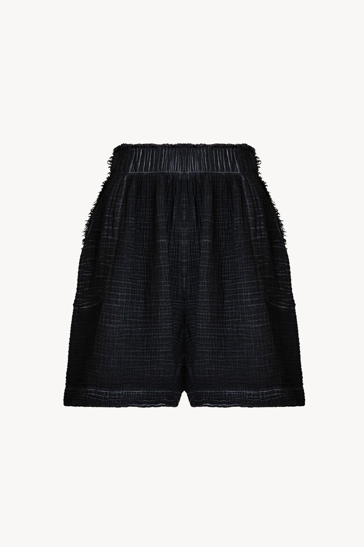 Pokoloko Crinkle Relaxed Shorts in Black