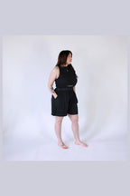 Pokoloko Crinkle Relaxed Shorts in Black