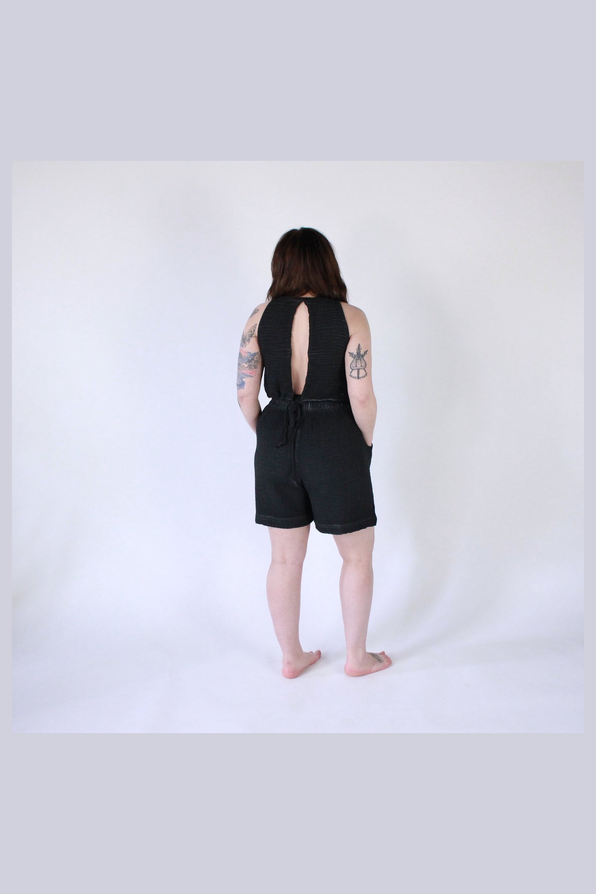 Pokoloko Crinkle Relaxed Shorts in Black