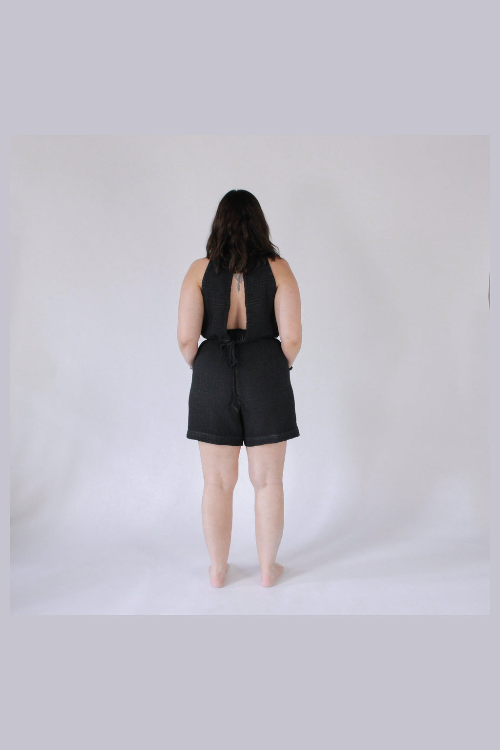 Pokoloko Crinkle Relaxed Shorts in Black