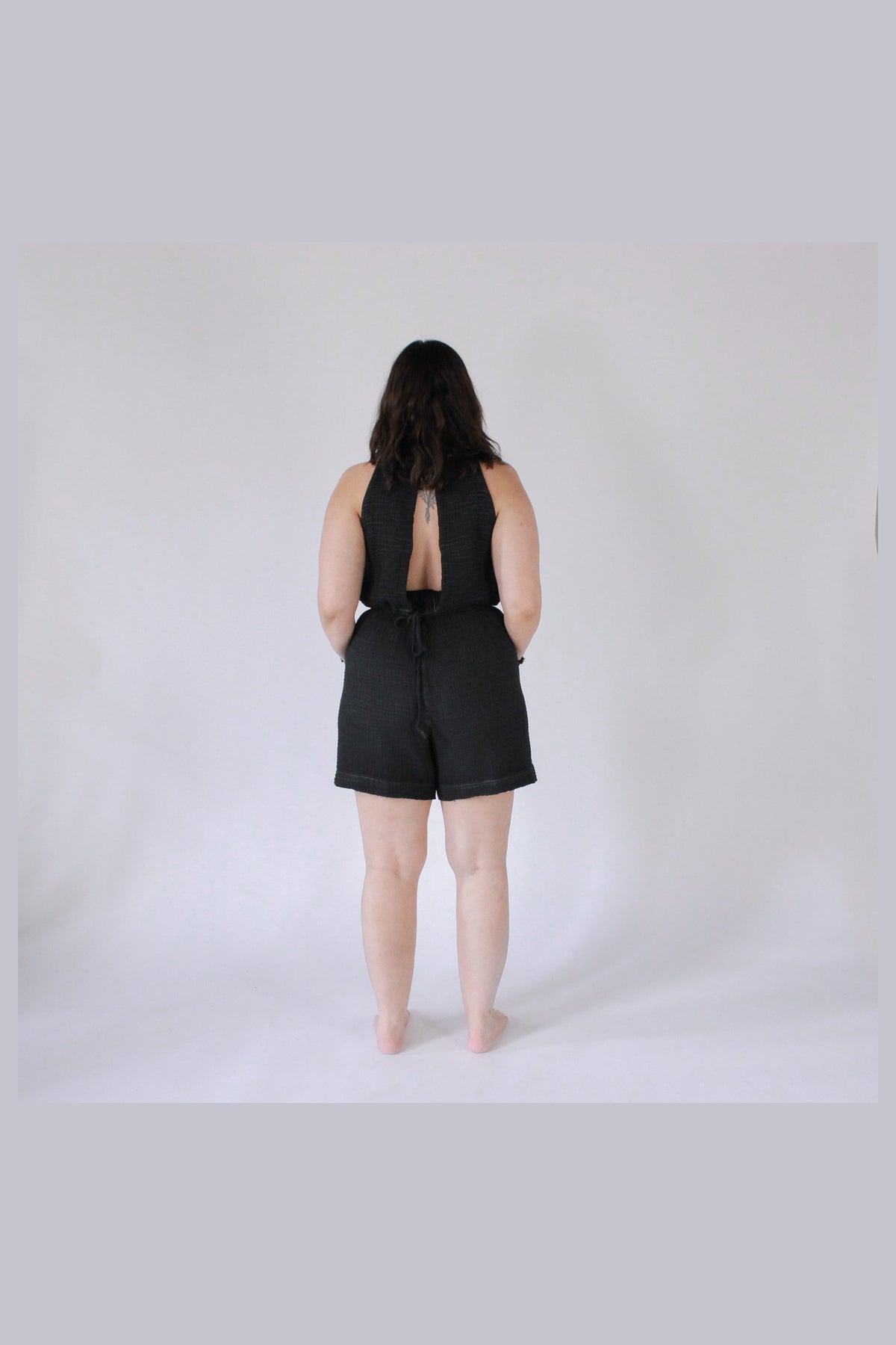 Pokoloko Crinkle Relaxed Shorts in Black