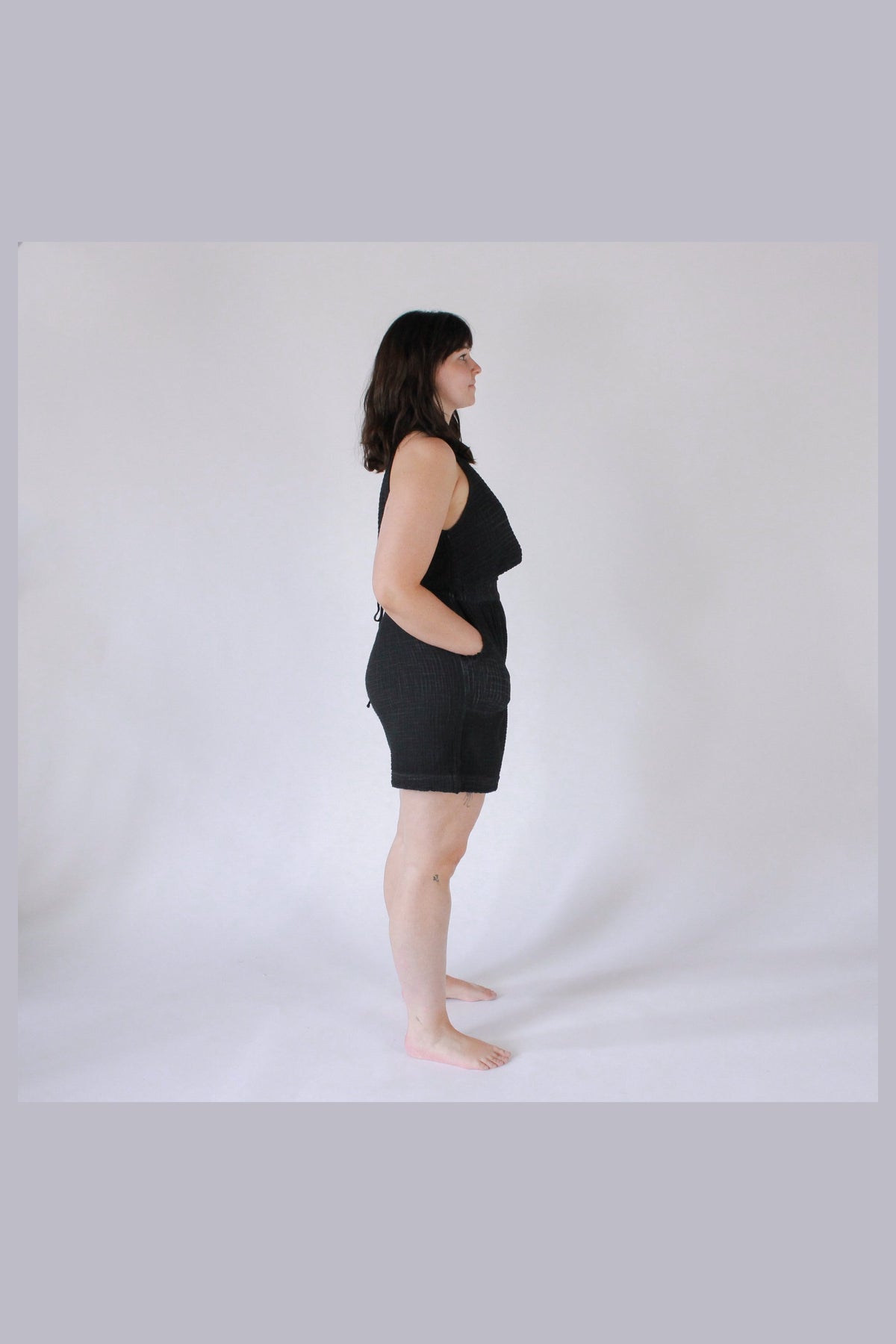Pokoloko Crinkle Relaxed Shorts in Black