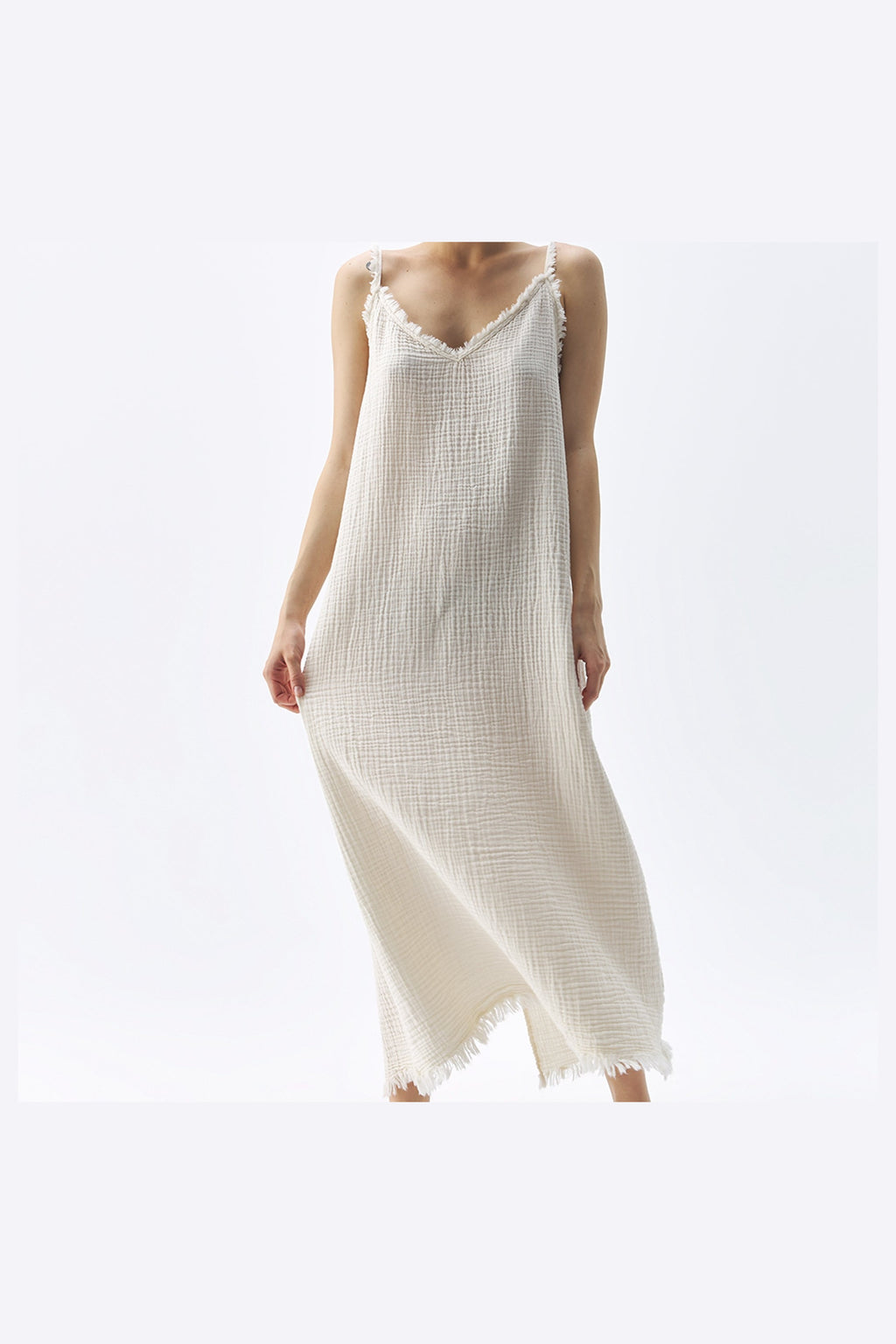 Pokoloko Crinkle Strappy Dress in Cream