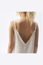 Pokoloko Crinkle Strappy Dress in Cream