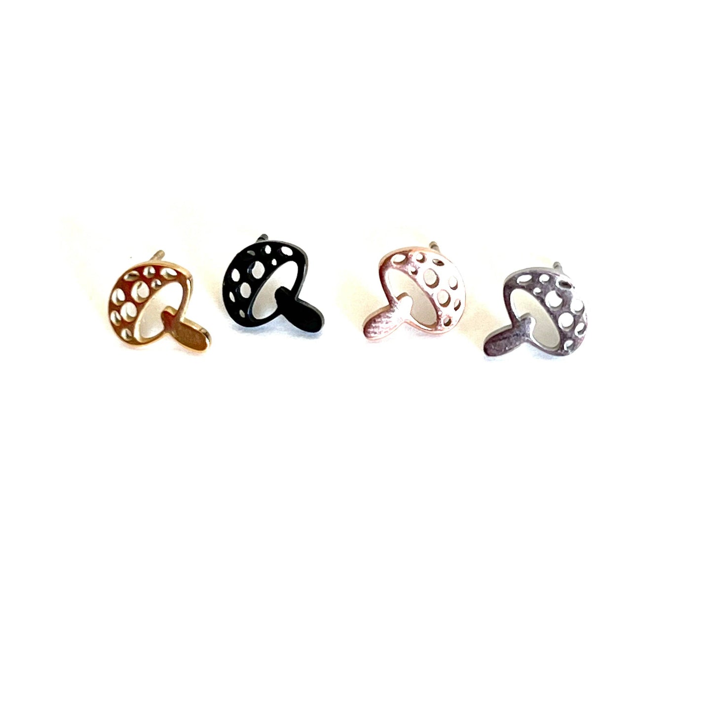 Royce and Oak Mushroom Earrings - Black