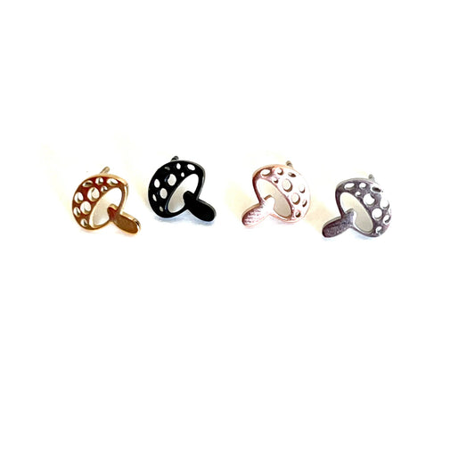 Royce and Oak Mushroom Earrings - Gold