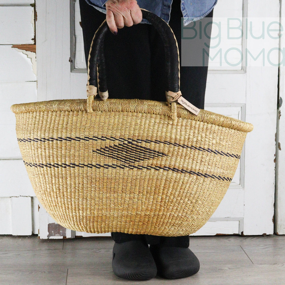 Big Blue Moma Bolga Basket - Special Shopper Large - Natural Palette