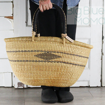 Big Blue Moma Bolga Basket - Special Shopper Large - Natural Palette