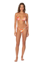 Maaji Cosmic Tropic Balmy Sliding Triangle Bikini Top in Open Pink, front styling view