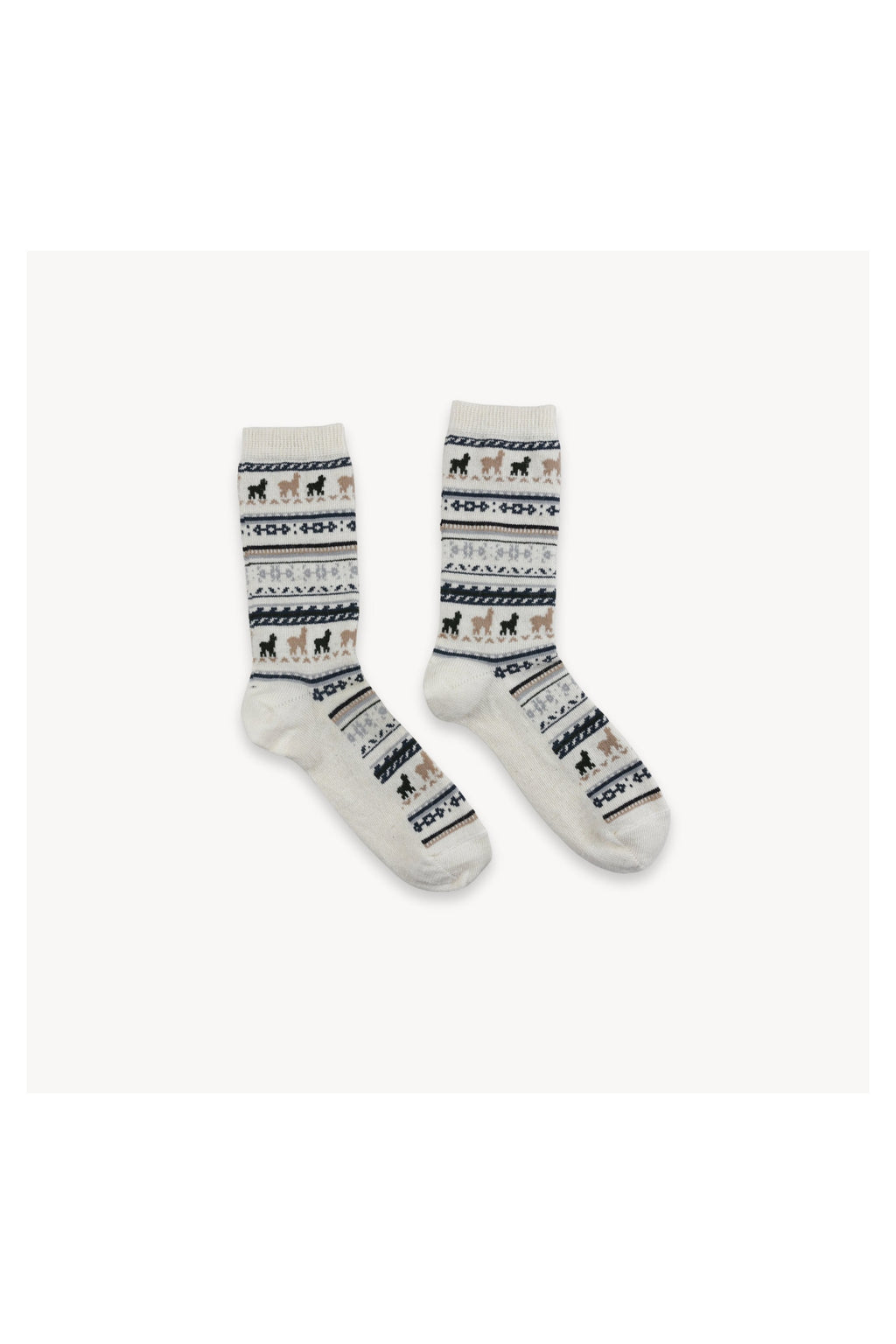 Pokoloko Alpaca Print kids socks in White with repeating alpaca motif