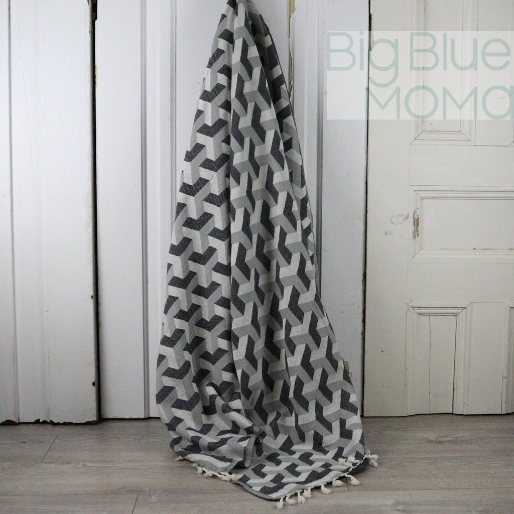 Big Blue Moma Kare Peshtemal: Grey / Standard