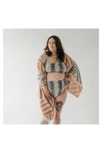 Pokoloko Combination Diamond Turkish cotton towel with neutral geometric pattern