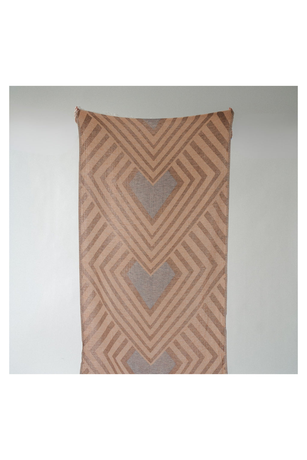 Pokoloko Combination Diamond Turkish cotton towel with neutral geometric pattern