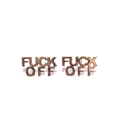 Royce and Oak Curse F OFF Earrings - Silver