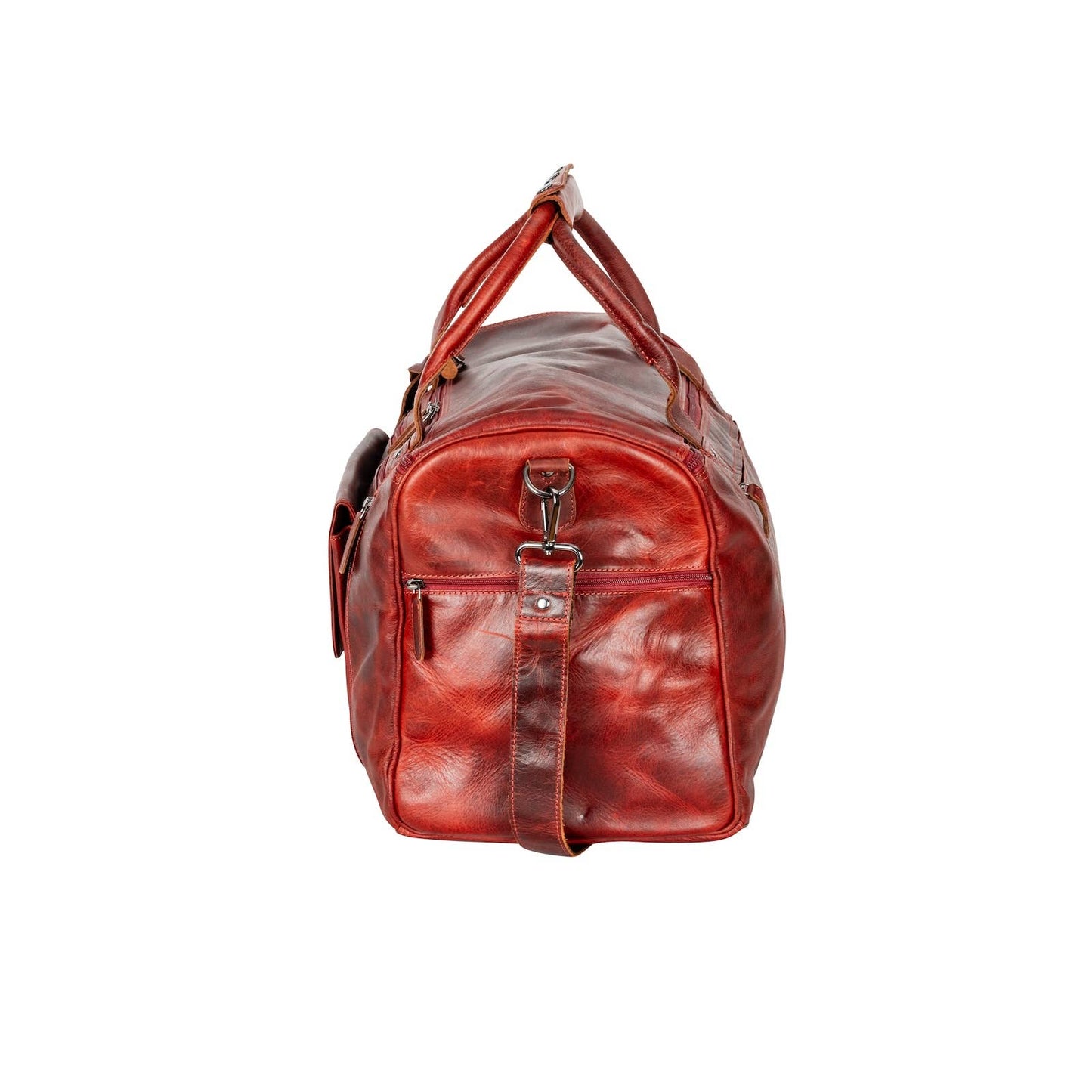 Large Leather Weekender Bag - Casual Vintage Look: Sandal