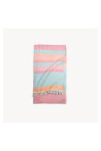 Pokoloko Teaberry Turkish cotton towel with berry-toned woven pattern