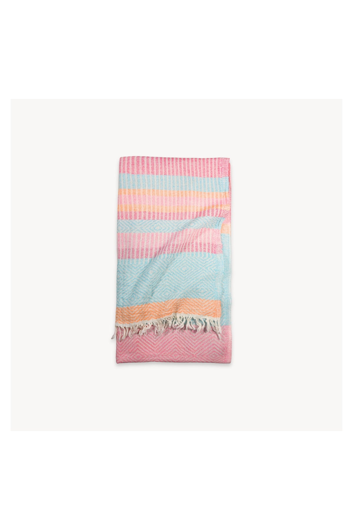 Pokoloko Teaberry Turkish cotton towel with berry-toned woven pattern