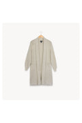 Pokoloko Long Cartier alpaca sweater in Chai Latte, long open-front silhouette
