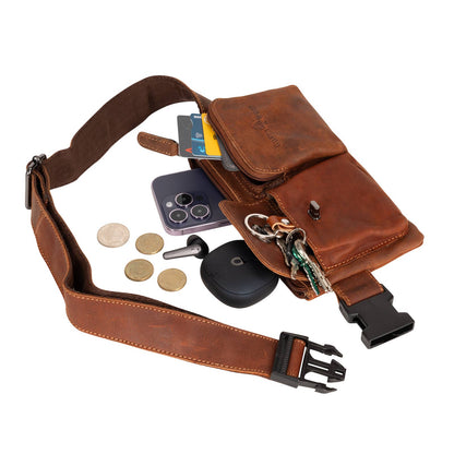 Greenwood Leather Kakadu Bum Bag - Brown