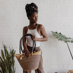 Big Blue Moma Shoulder Shopper - Natural Palette