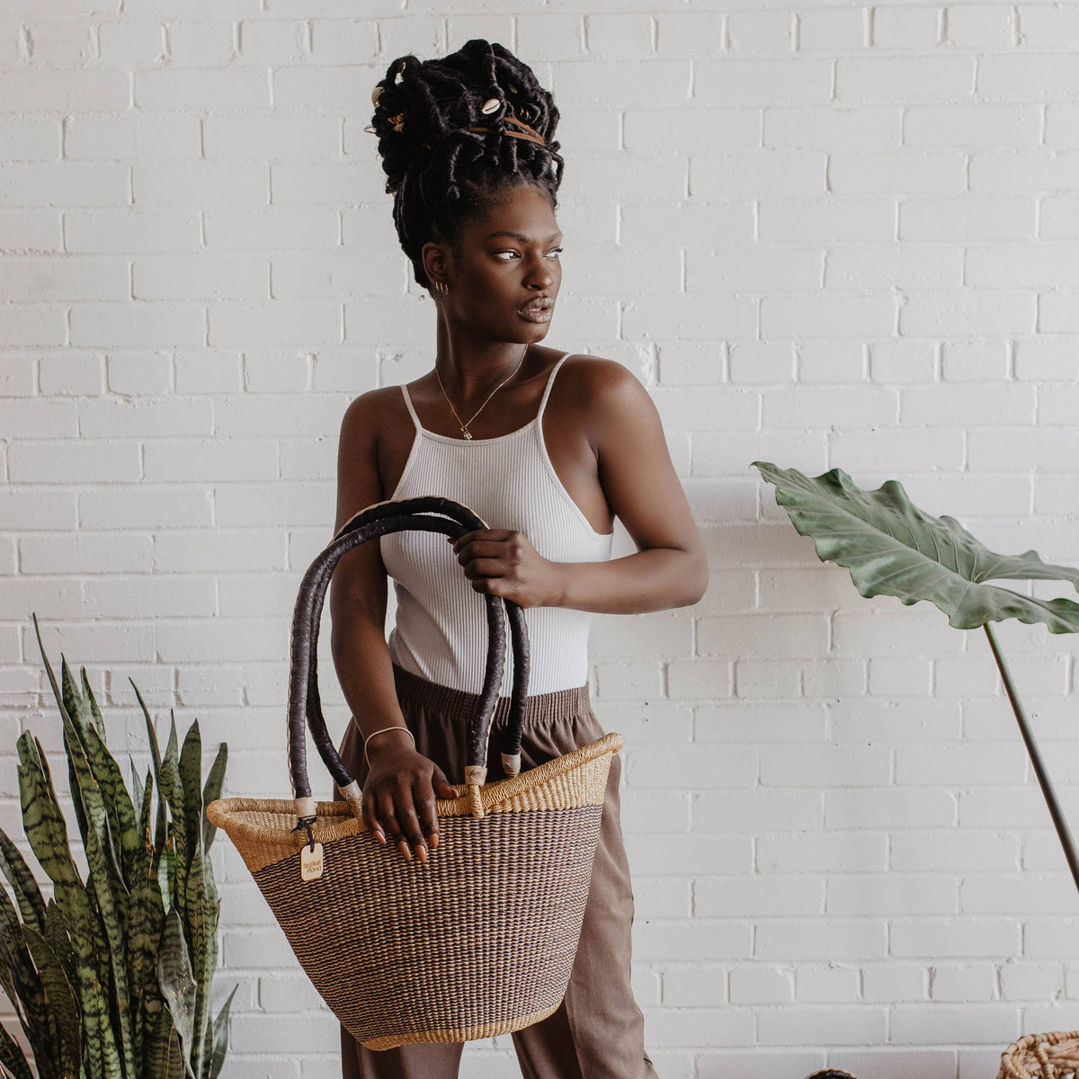 Big Blue Moma Shoulder Shopper - Natural Palette
