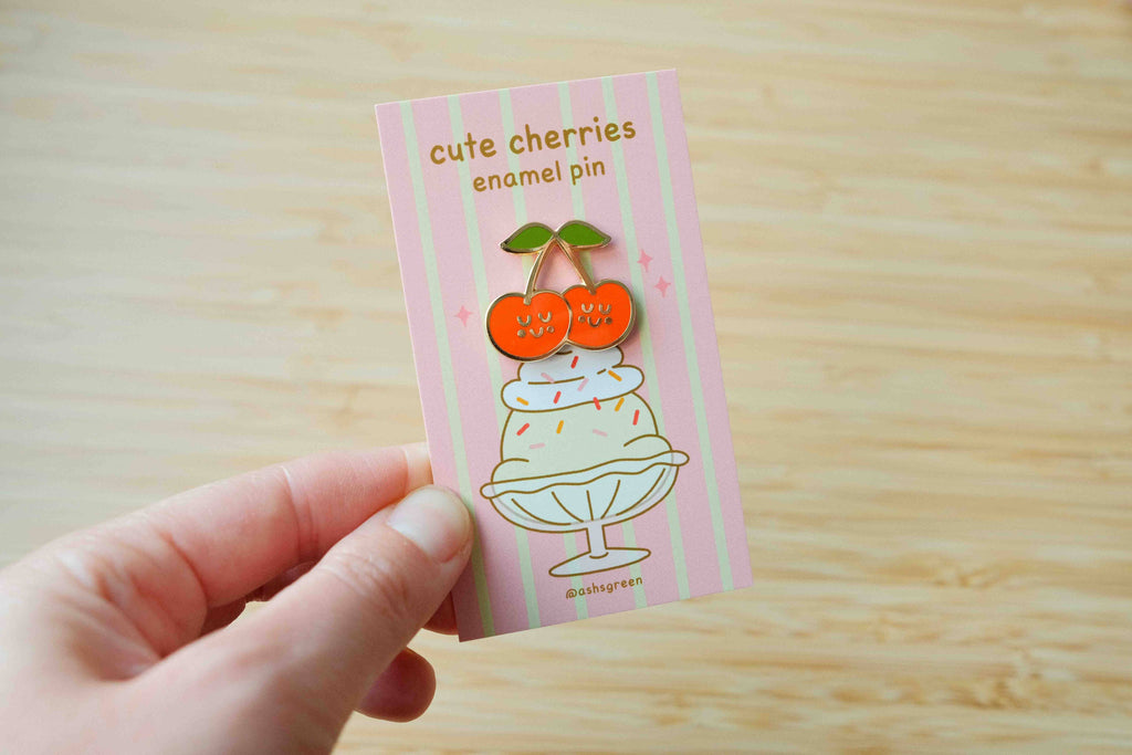 Cute Cherries - enamel pin 🍒