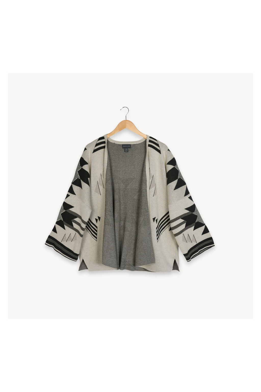 Pokoloko Jacqueline Jacquard alpaca sweater in Coffee Cream with geometric knit pattern