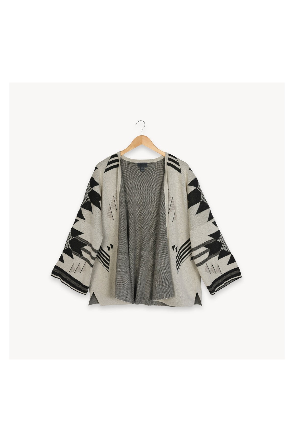 Pokoloko Jacqueline Jacquard alpaca sweater in Coffee Cream with geometric knit pattern