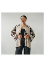 Pokoloko Jacqueline Jacquard alpaca sweater in Coffee Cream with geometric knit pattern