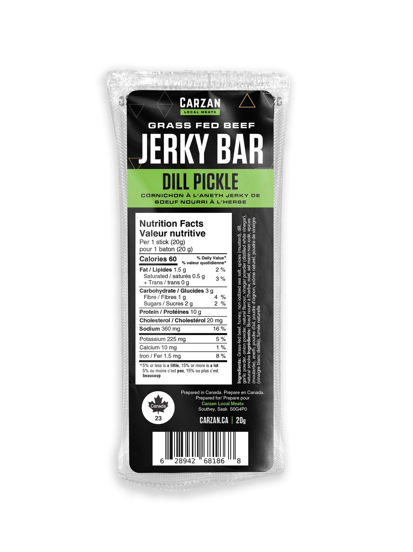 Carzan Dill Pickle Jerky Bar