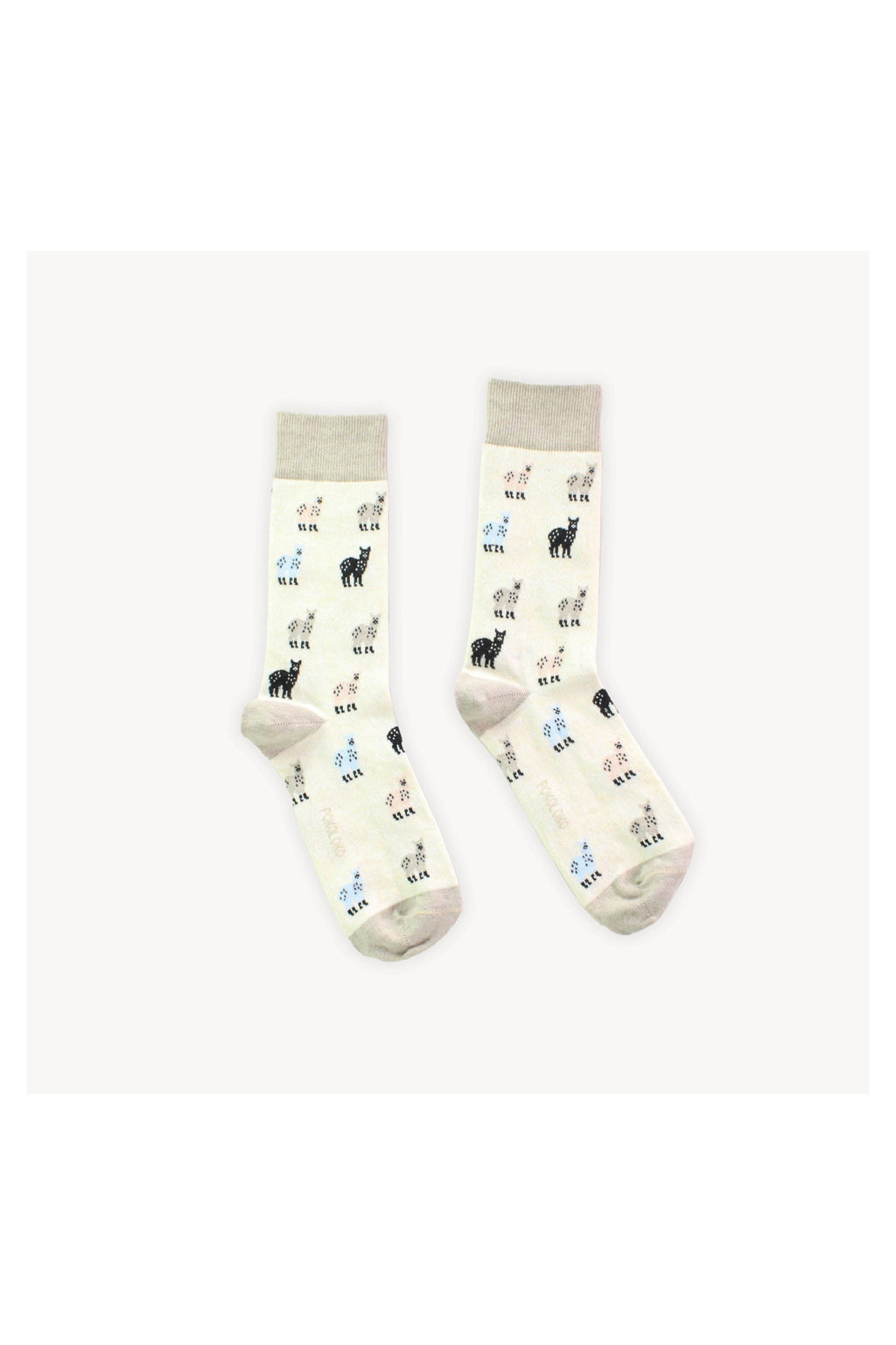 Pokoloko Alpaca Fiesta Pima crew socks with multicolour alpaca pattern