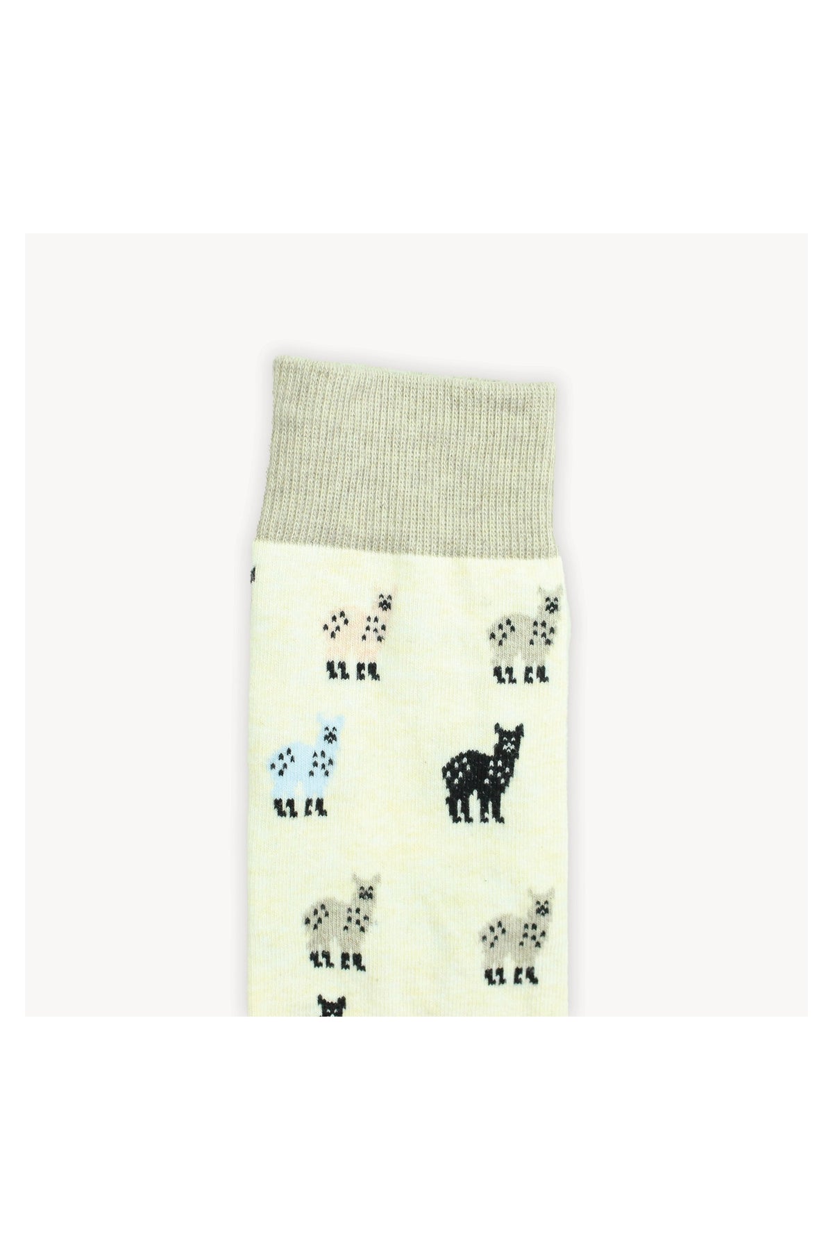 Pokoloko Alpaca Fiesta Pima crew socks with multicolour alpaca pattern