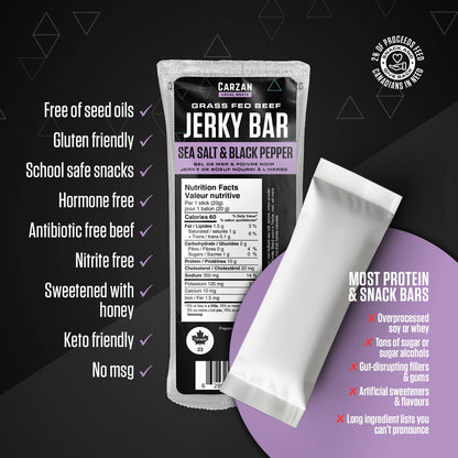 Carzan Sea Salt Black Pepper Jerky Bar