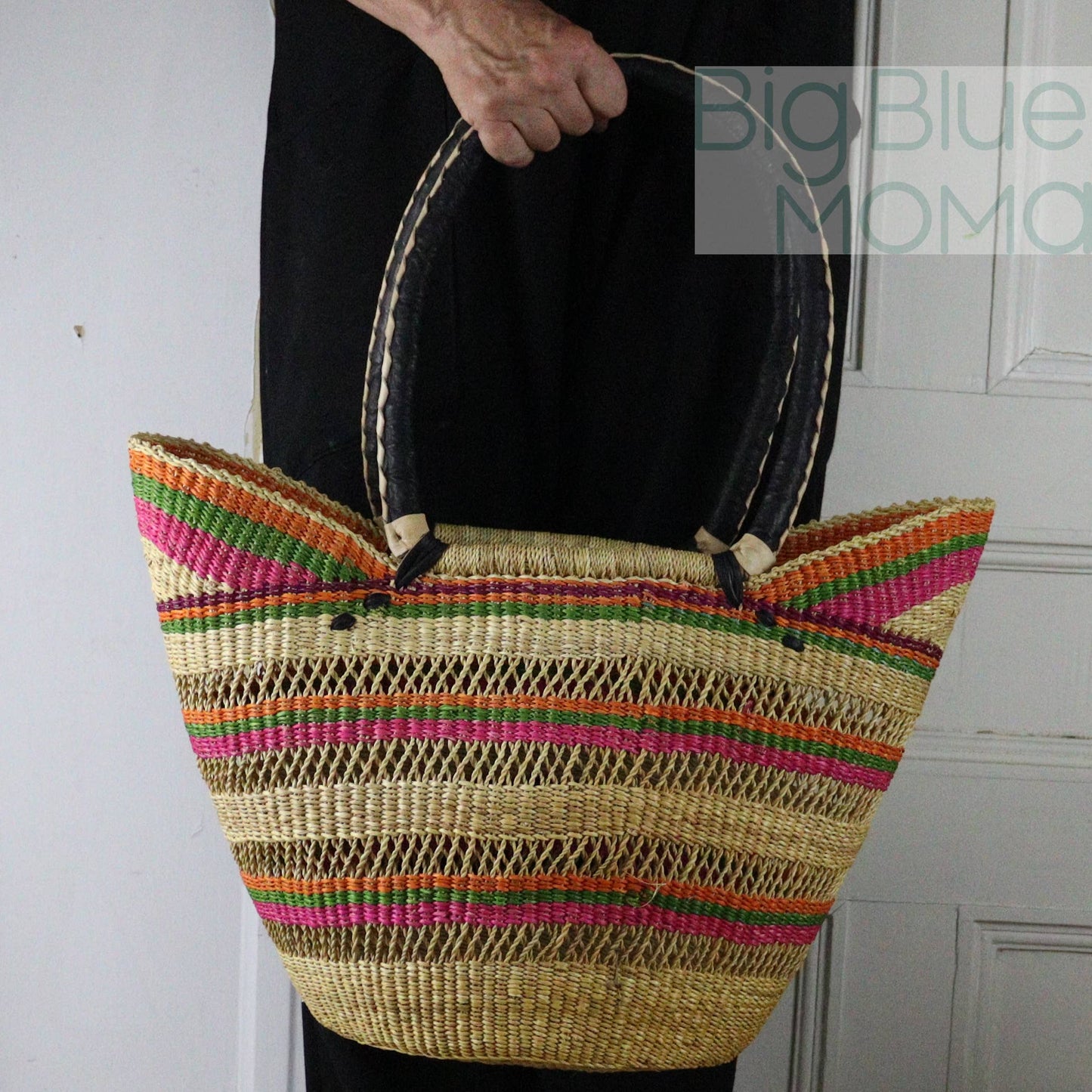 Big Blue Moma Shoulder Shopper - Traditional Palette