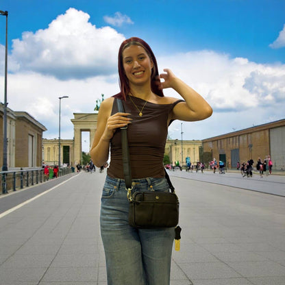 Elora Mini Crossbody – Leather Bag: SeaGreen