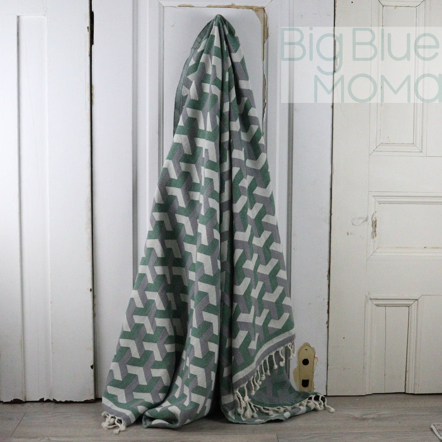 Big Blue Moma Kare Peshtemal: Moss Green / Standard