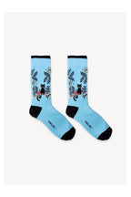 Pokoloko Coffee Cats Pima crew socks with coffee cup and cat pattern