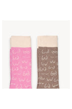 Pokoloko Breast Cancer Awareness Pima crew sock two-pack with body-positive pattern