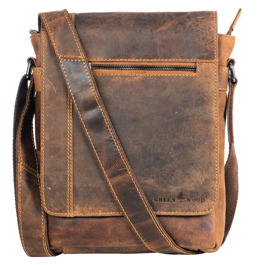 Henry Unisex Mini-Messenger Bag: Camel