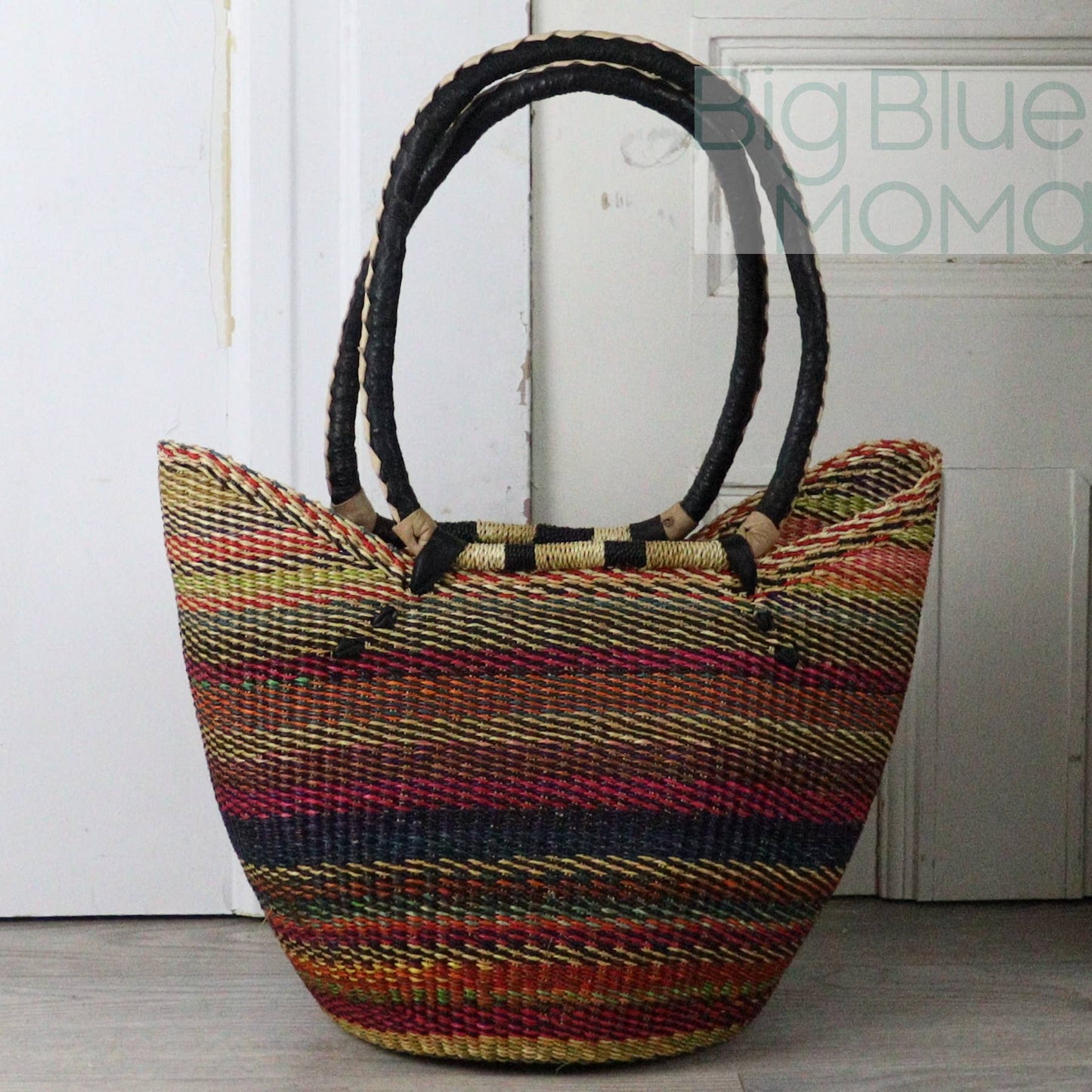 Big Blue Moma Shoulder Shopper - Traditional Palette