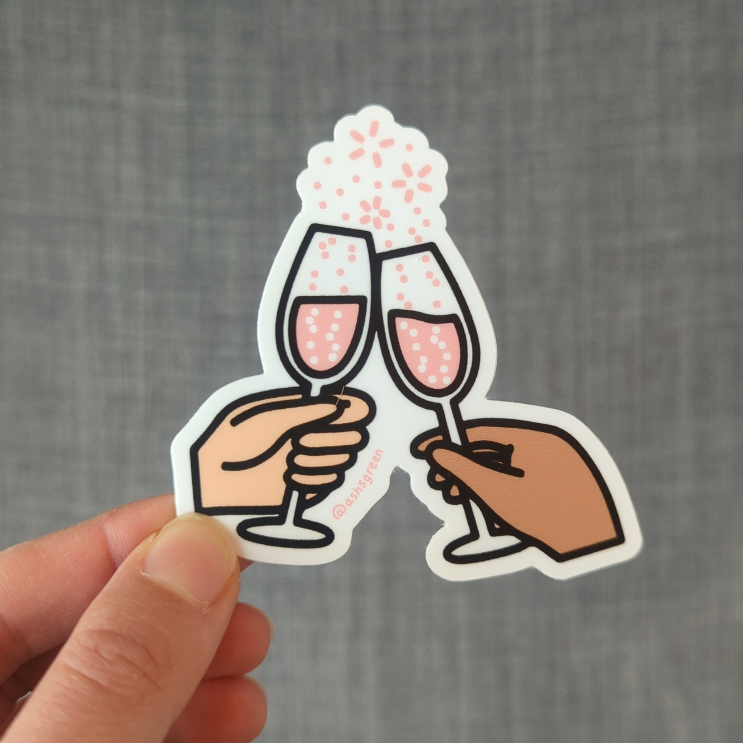 Champagne Toast - 3" vinyl sticker