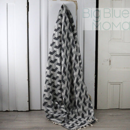 Big Blue Moma Kare Peshtemal: Grey / Standard
