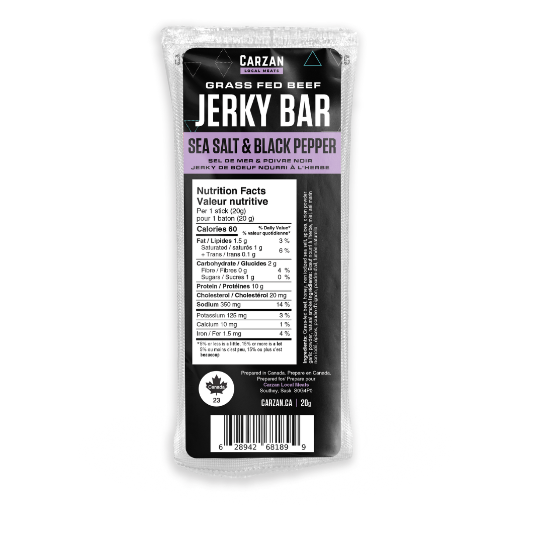 Carzan Sea Salt Black Pepper Jerky Bar