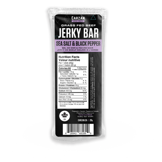 Carzan Sea Salt Black Pepper Jerky Bar