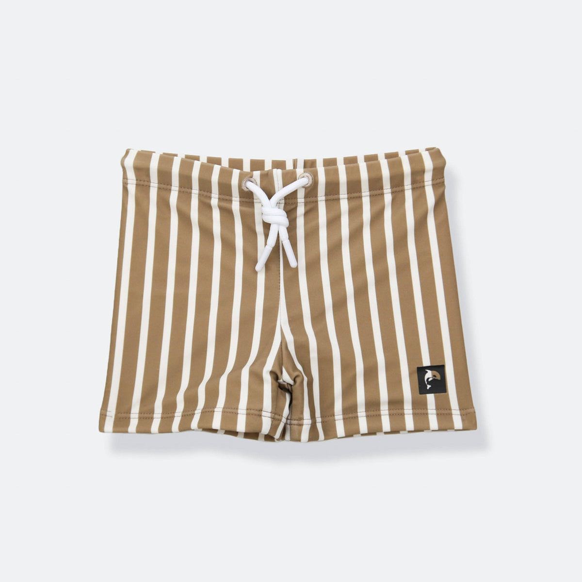 KidORCA Stripe Khaki Kids Boardie Swim Shorts, additional product photograph 2