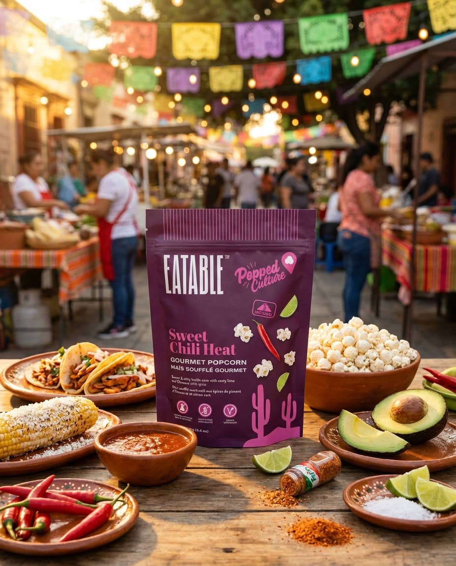 EATABLE Popped Culture - Sweet Chili Heat Popcorn (Vegan)
