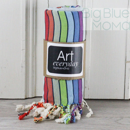 Big Blue Moma Rainbow Peshtemal: Baby Pink / Standard