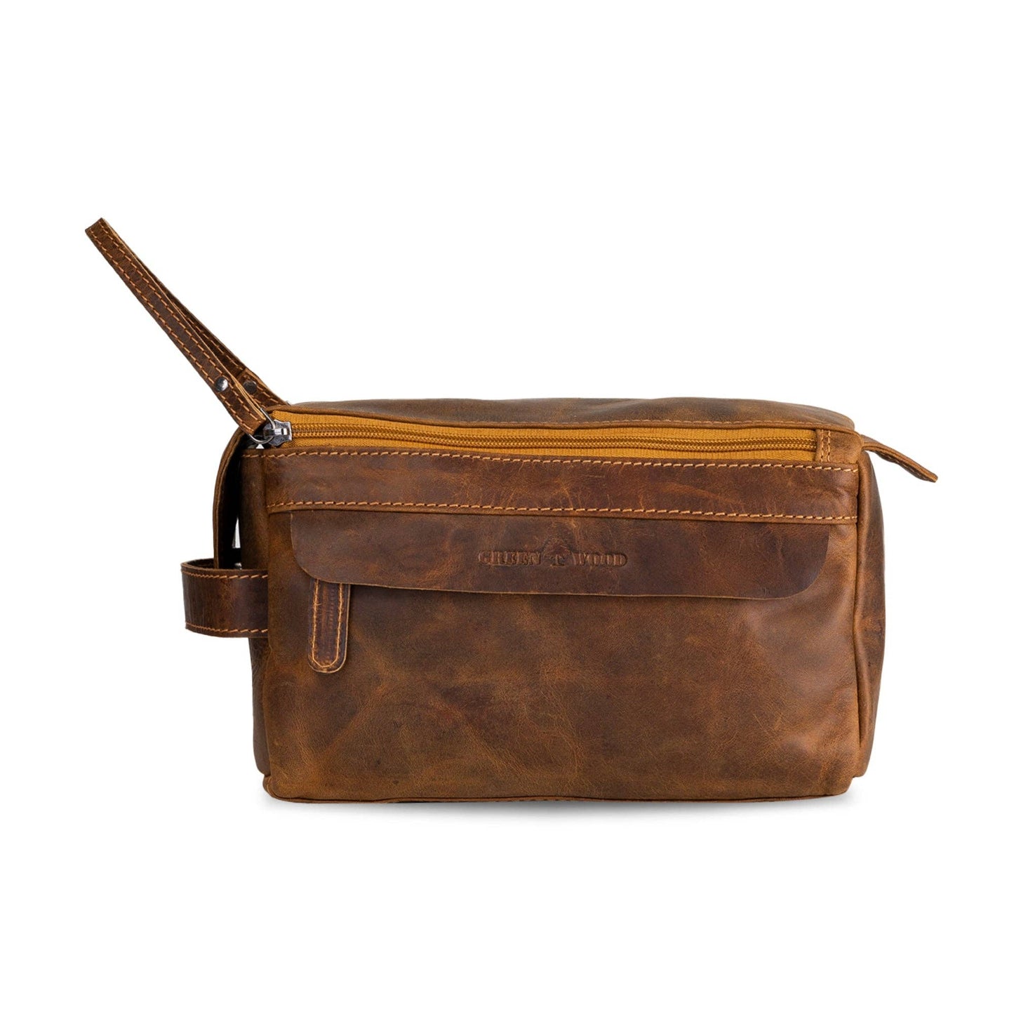 Greenwood Leather Darwin Travel Wash Bag - Sandal