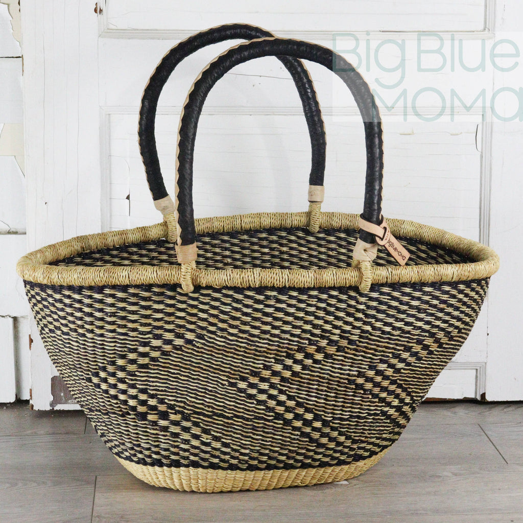 Big Blue Moma Bolga Basket - Special Shopper Large - Natural Palette