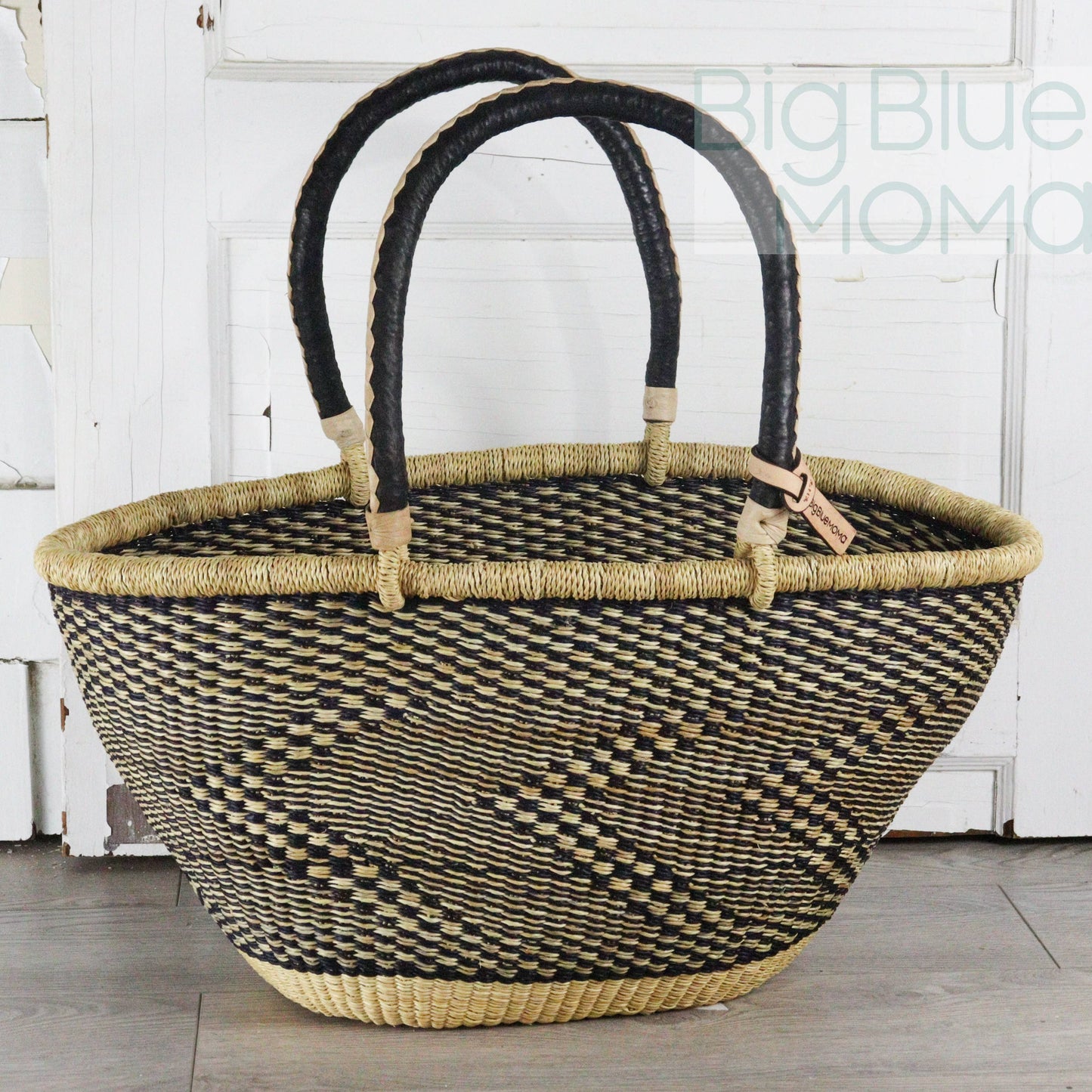 Big Blue Moma Bolga Basket - Special Shopper Large - Natural Palette